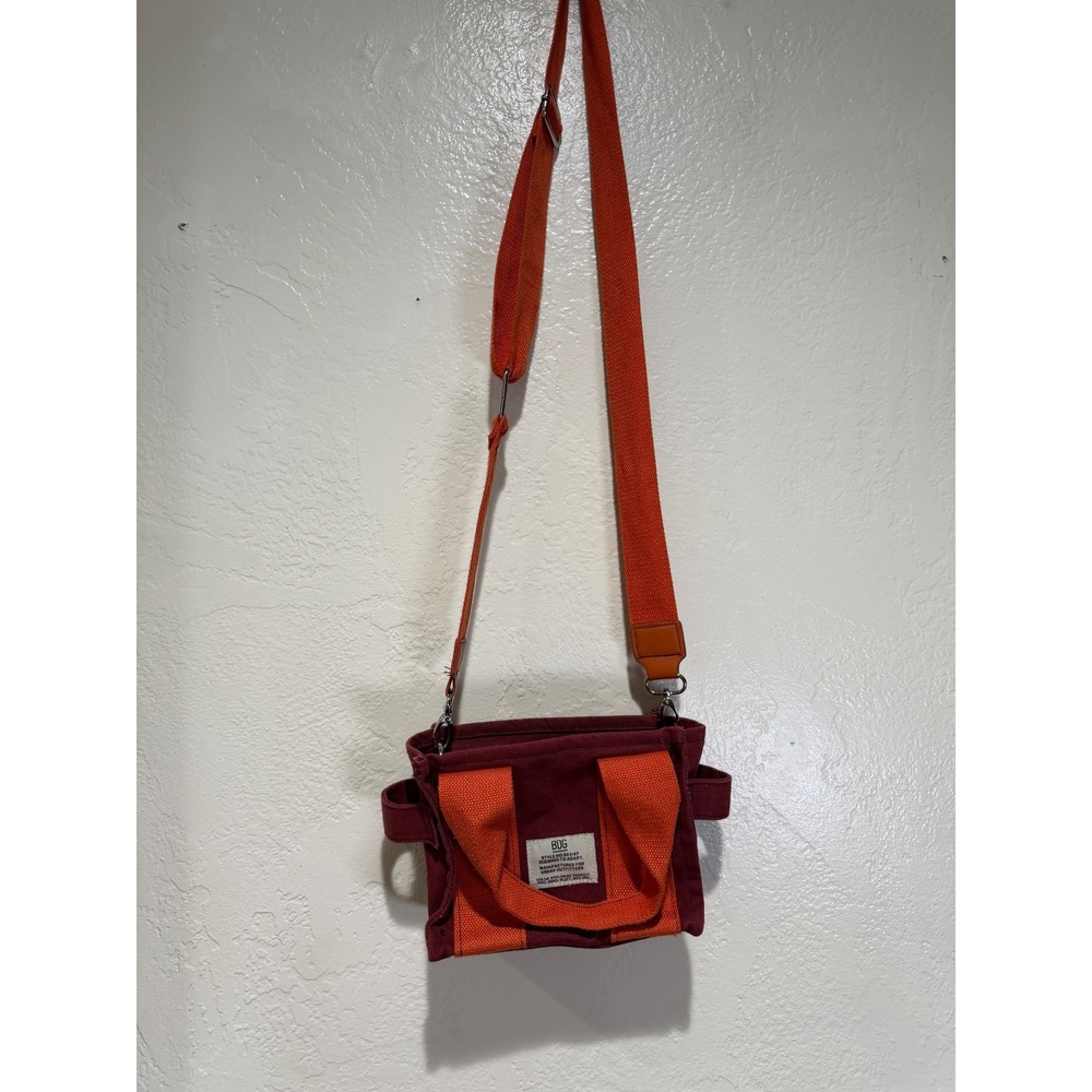 BDG Urban Outfitters Canvas Crossbody Bag Mini‎ Tote Burgundy Orange Colorblock
